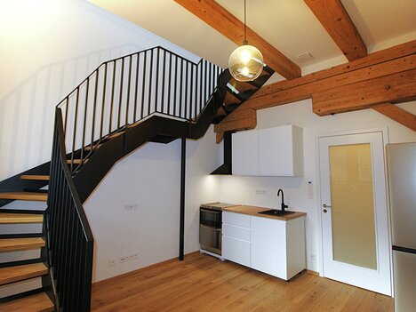 Praha 4, Nusle, loftový byt 2+kk v rezidenci Nuselský pivovar + garážové stání + sklep