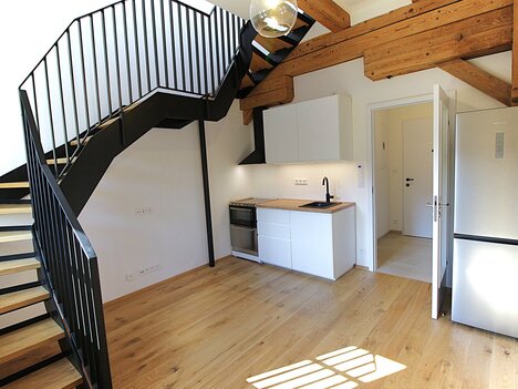 Praha 4, Nusle, loftový byt 2+kk v rezidenci Nuselský pivovar + garážové stání + sklep