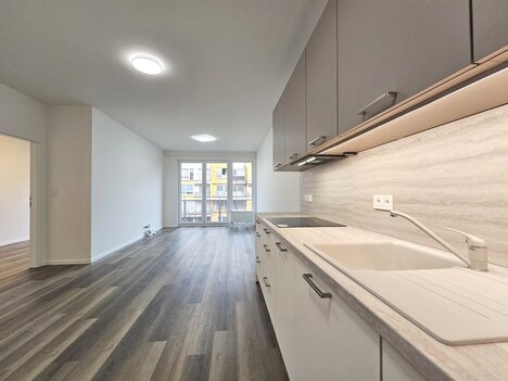 Pronájem nového bytu 2+kk/B + garáž, Praha 9, Libeň, ulice Gerstelova